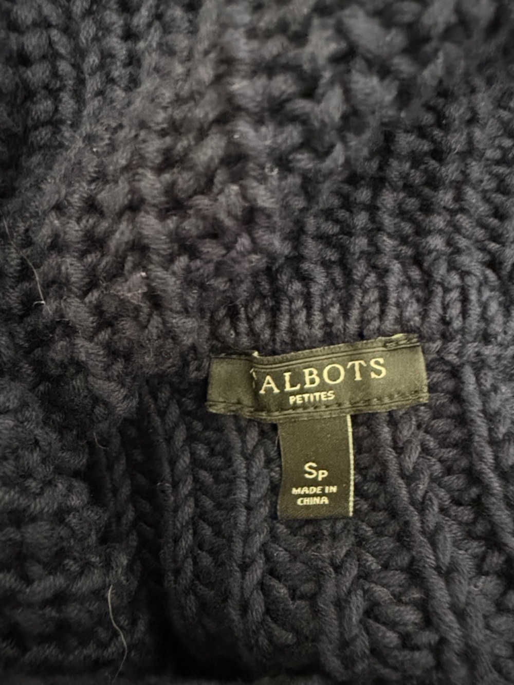 Talbots Navy Ribbed Open-Front Women's Sweater women’s size Small Petite - Picture 6 of 6